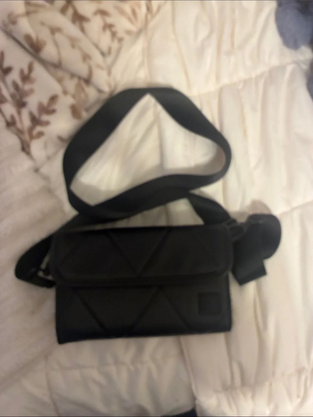Quilted Black Crossbody Phone Holster - Unbranded